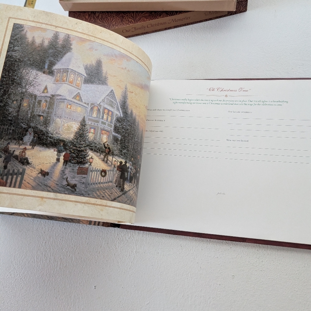 NEW Thomas Kinkade Our Family Christmas Memories Keepsake Book w Slipcase - Picture 3 of 8